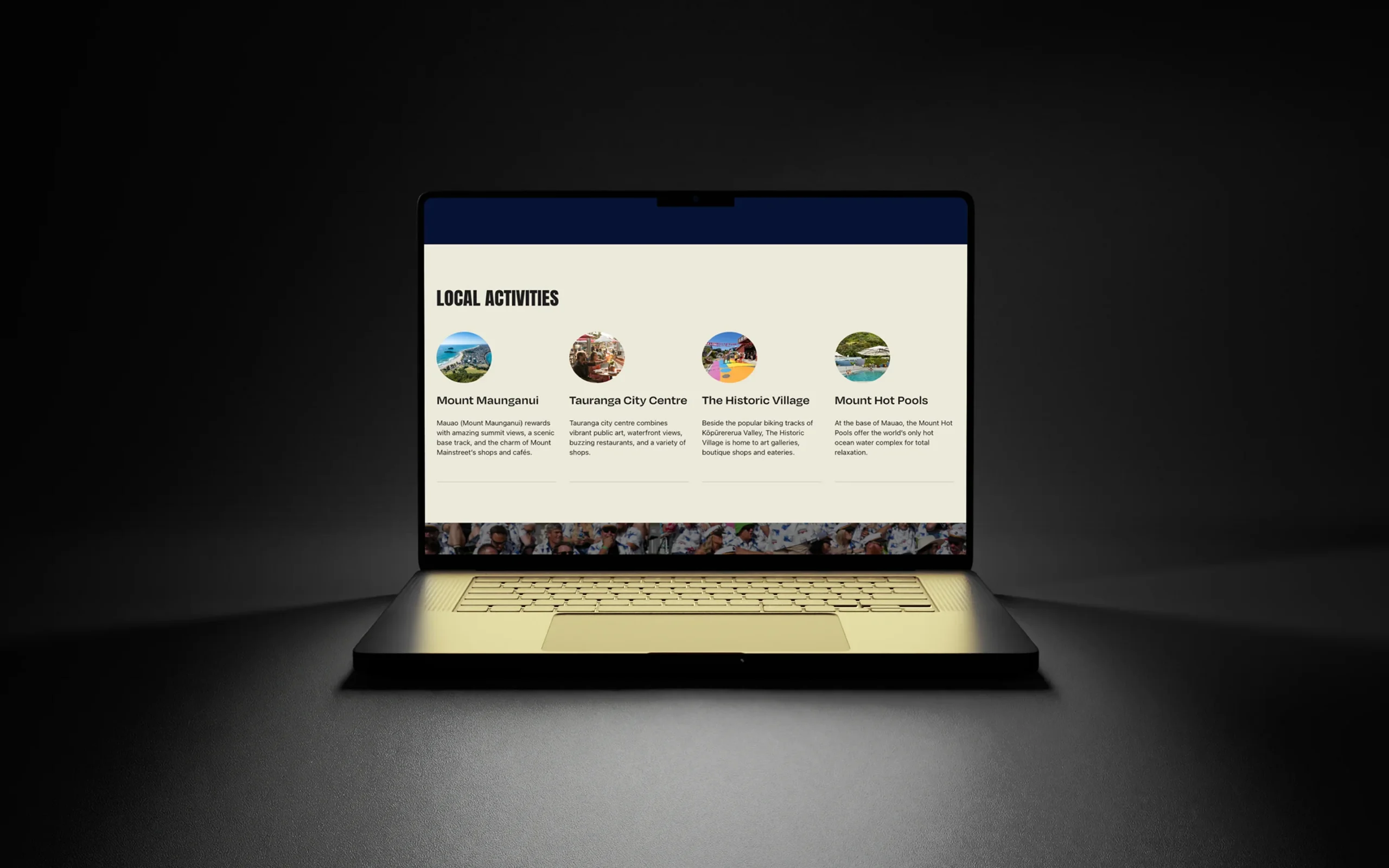 Sports event design featuring bold visuals, event details, and ticket-focused content.