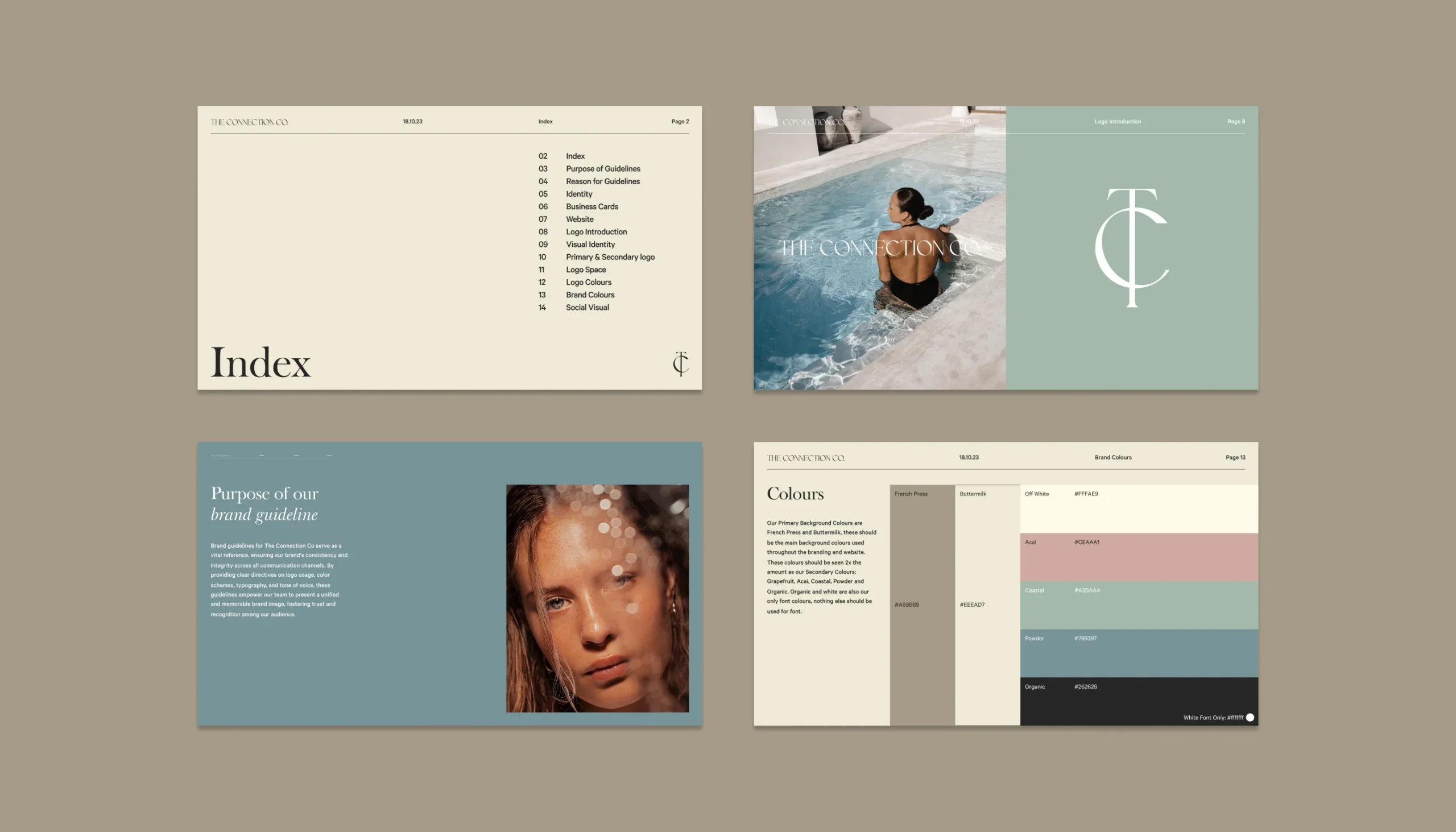Creative brand development process exploring visual identity, messaging, and design direction for a business.
